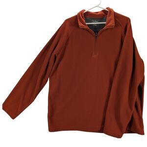 LL Bean Sweater Mens Extra Large Tall Pullover Quarter Zip Brown Polyester READ